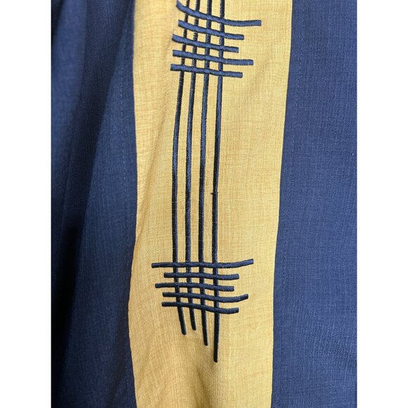 Steady Classics Mens 3X Black & Yellow Bowling Shirt With Embroidered Stripe Des - Picture 3 of 9